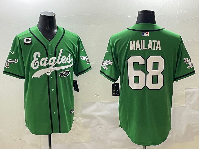 Men Philadelphia Eagles #68 Mailata Green three generations Jointly Name 2025 Nike Limited NFL Jersey style 1->philadelphia eagles->NFL Jersey
